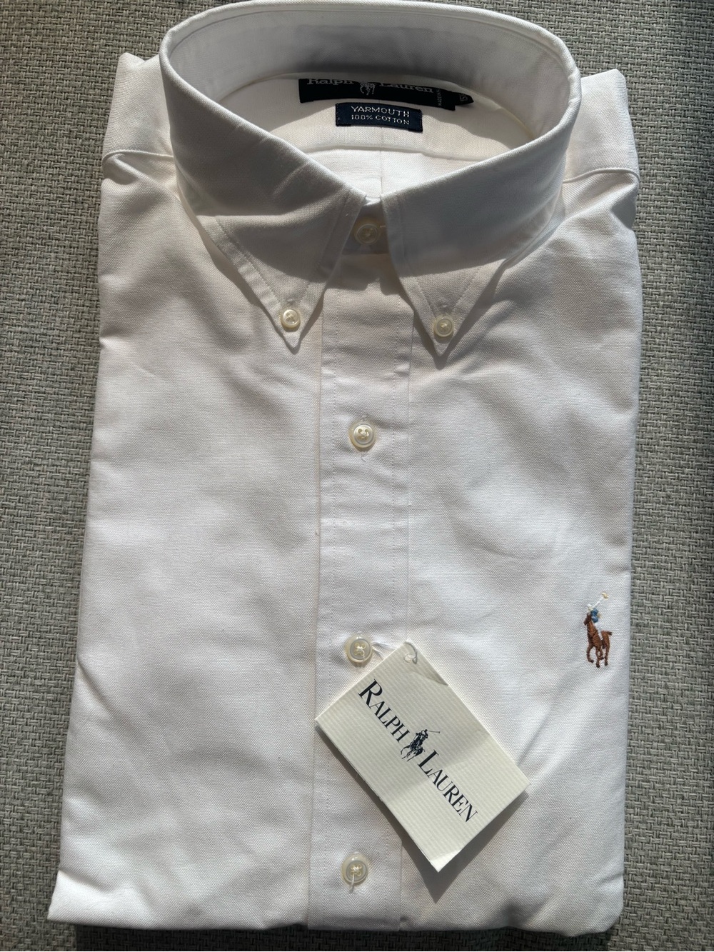 Ralph Lauren Men's White Button-Down Oxford Shirt